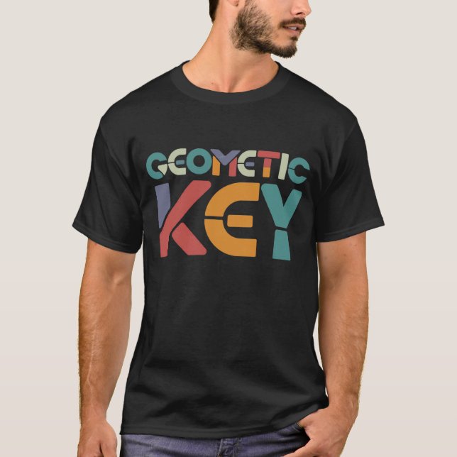 T-Shirt com chave geométrica do Design (Frente)