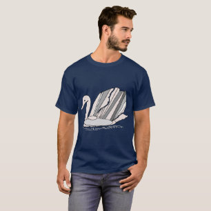 T-shirt com cisne do art deco
