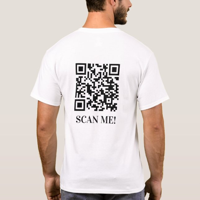 T-shirt com código QR | Camisa de Mídia Social (Verso)