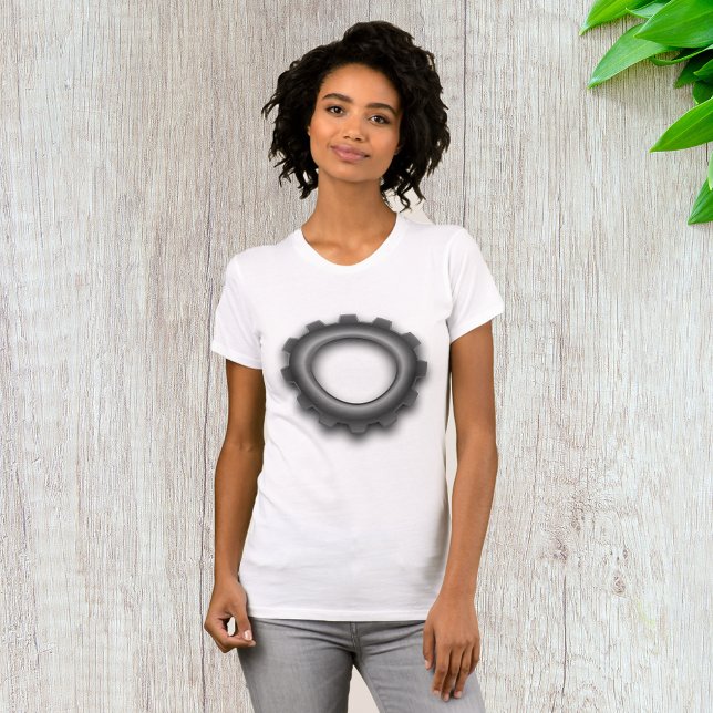 T-Shirt com Cog de Engrenagens Metálicas (Criador carregado)