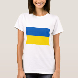 T-Shirt com Cores de Bandeira da Ucrânia Sólidas