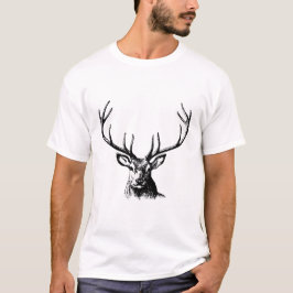 T-Shirt com desenho de cervo minimalista