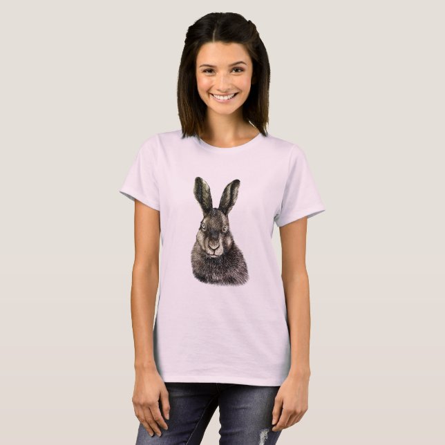 T-Shirt com desenho de lebre (Frente Completa)