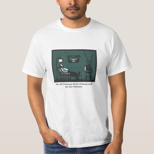 T-shirt com design do viciado em televisão (Frente)