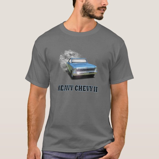 T-shirt com design pesado do carro de Chevy (Frente)