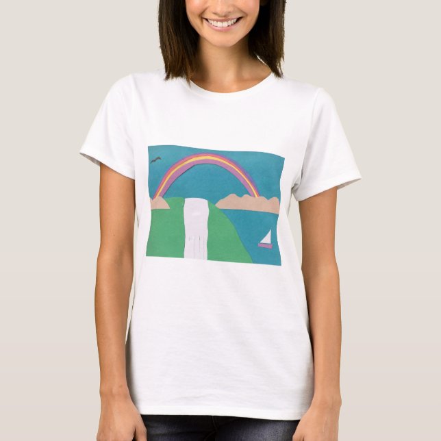 T-Shirt com Design Rainbow (Frente)