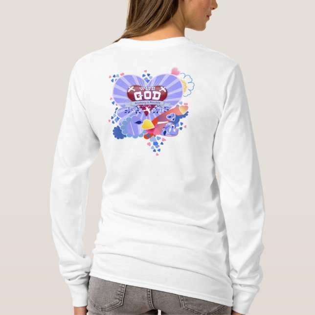T-shirt Com Deus Corações (Verso)