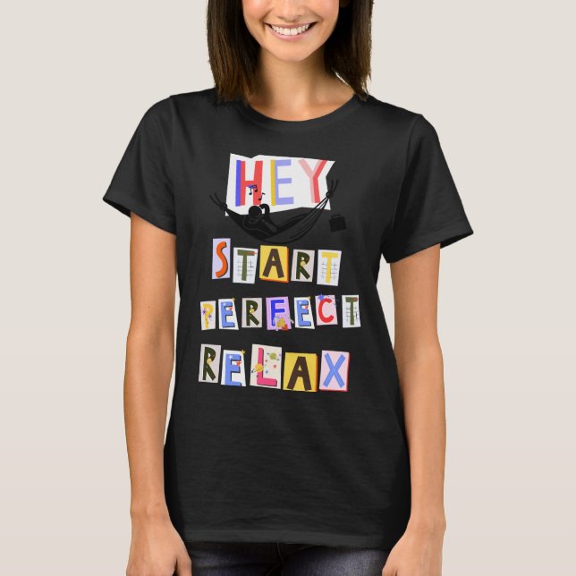 T-Shirt com escrevendo colorido (Frente)