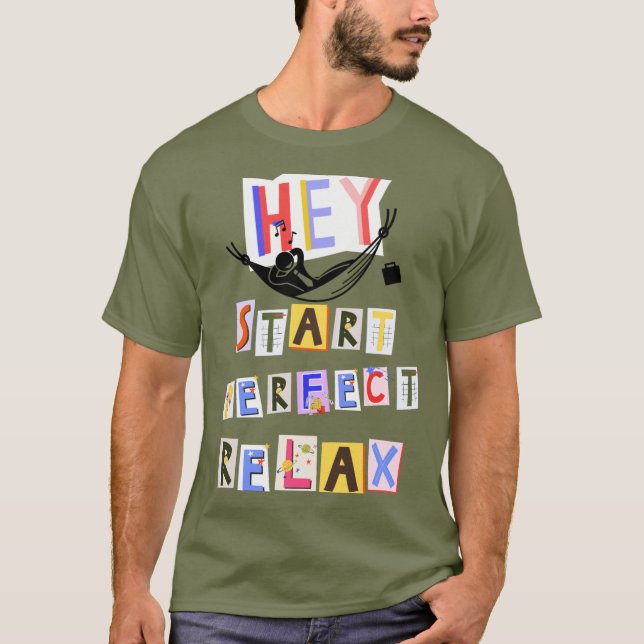 T-Shirt com escrevendo colorido (Frente)