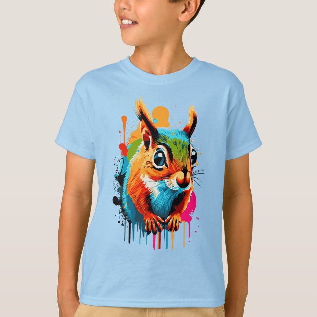T-Shirt com Esquilo Bonito - Roedor de Esquilo (Frente)