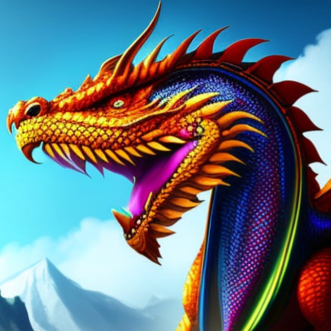 T-Shirt Com Face De Dragão Mágico (Criador carregado)