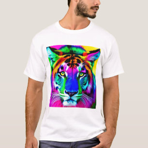 T-Shirt Com Face De Tigre