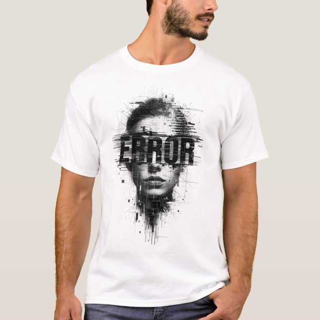 T-Shirt com face "ERRO" | Cyberpunk Digita (Frente)