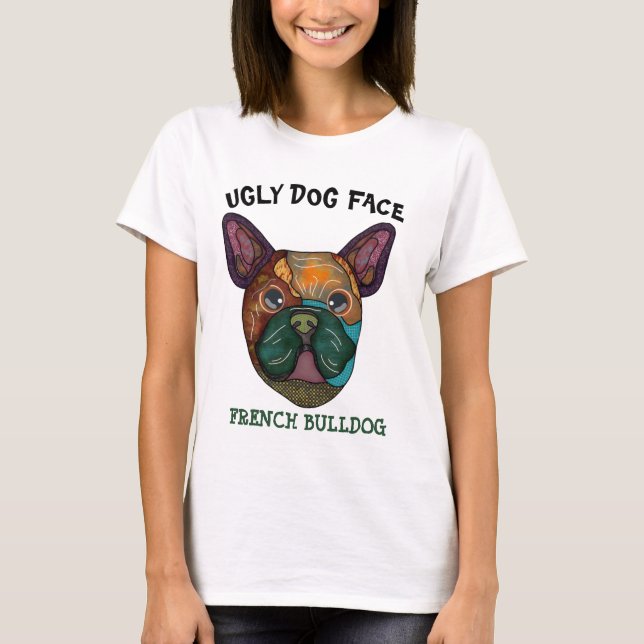 T-Shirt com face feia única do Bulldog francês (Frente)