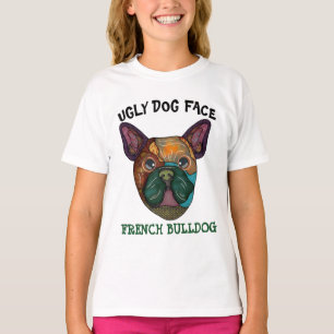T-Shirt com face feia única do Bulldog francês