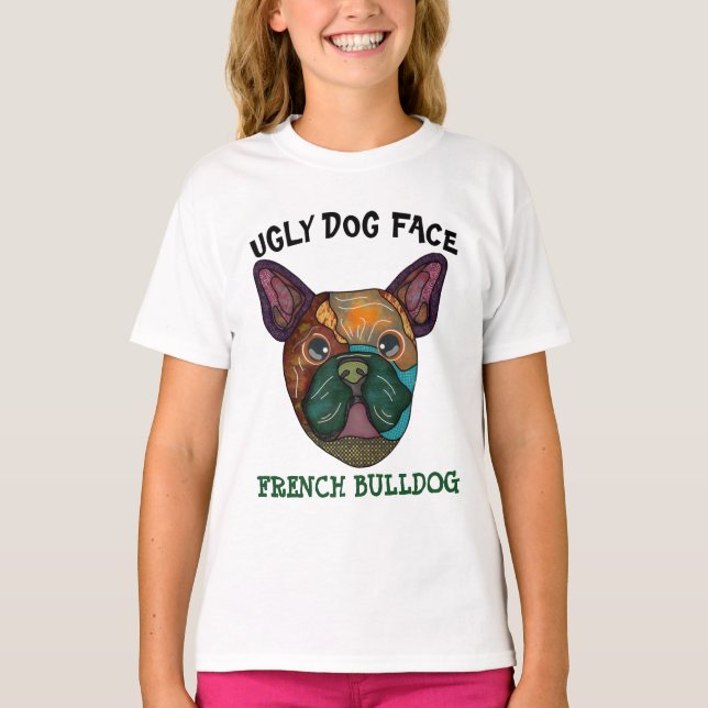 T-Shirt com face feia única do Bulldog francês (Frente)
