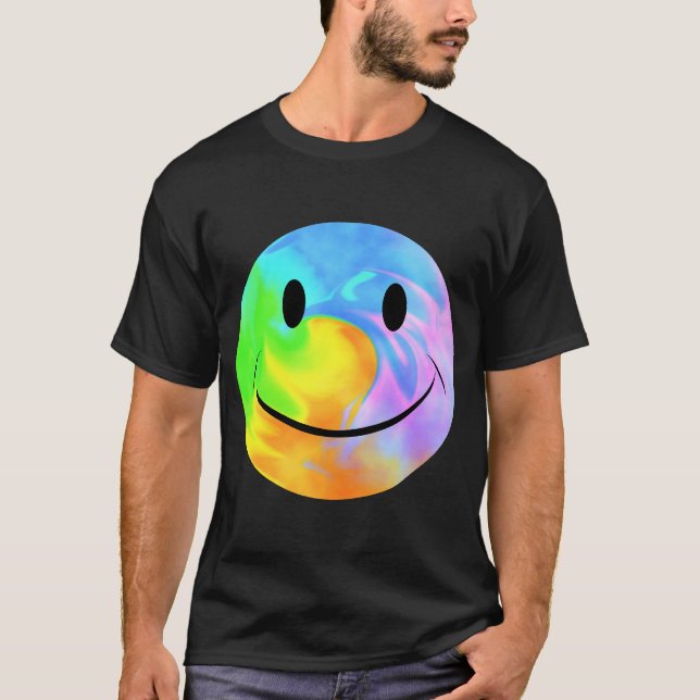 T-Shirt Com Face Marble Arco-Íris (Frente)