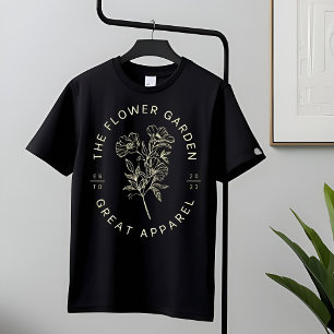 T-Shirt com Flor de Ilustração Minimalista