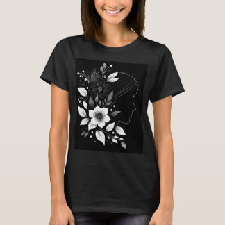 T-Shirt com Flor Minimalista