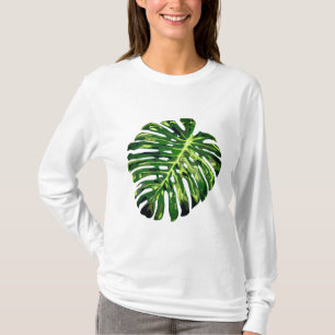 T-Shirt Com Folha De Monstera Tropical - Férias