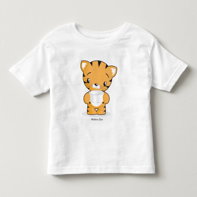 T-shirt com fome da criança do gatinho (Frente)