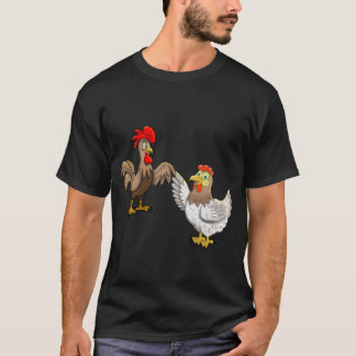 T-Shirt com galinha e galo