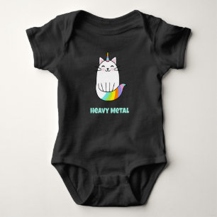 T-Shirt com gato-do-arco-íris de metal pesado eng