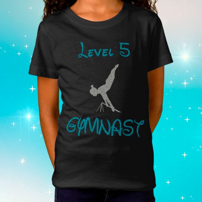 T-Shirt com Gymnast Fonter de Rico Nível 5 (Criador carregado)