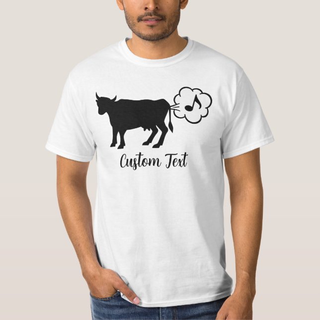 T-Shirt Com Ícone De Metano De Vaca (Frente)
