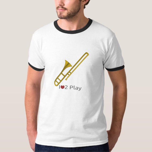 T-shirt com ilustração de um trombone (Frente)