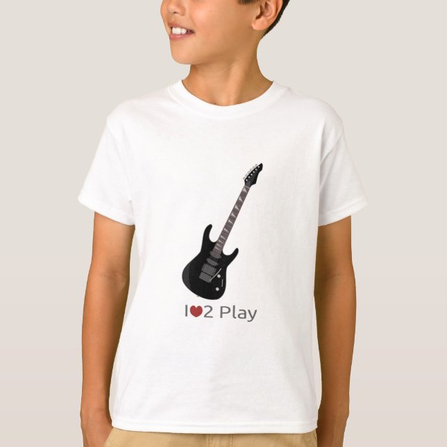 T-shirt com ilustração de uma guitarra elétrica (Frente)