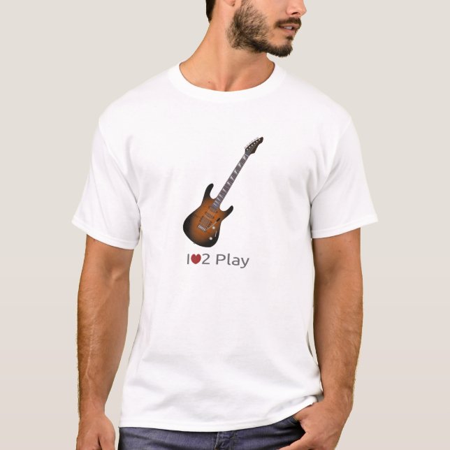 T-shirt com ilustração de uma guitarra elétrica (Frente)