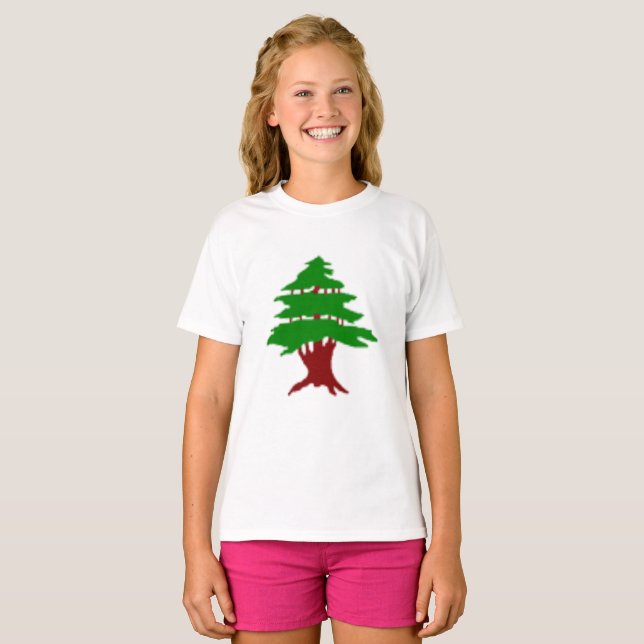 T-Shirt com Imagem Patriótica Premium do Cedro do  (Frente Completa)
