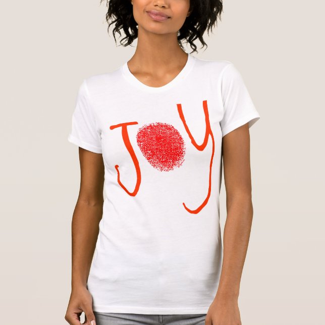 T-Shirt com Impressão de Alegria Vermelha (Frente)