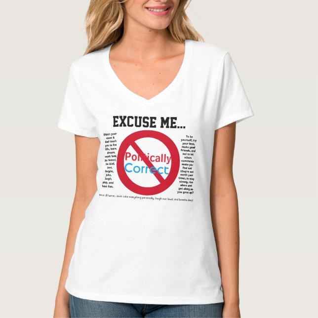 T-shirt Com licença Não Politicamente EDIT (Frente)