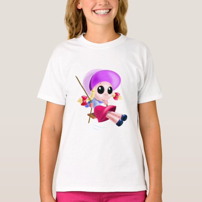 T-Shirt com Little Girl Swing (Frente)