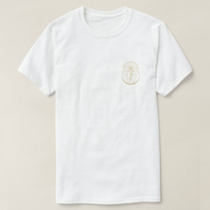 T-shirt com logótipo dourado