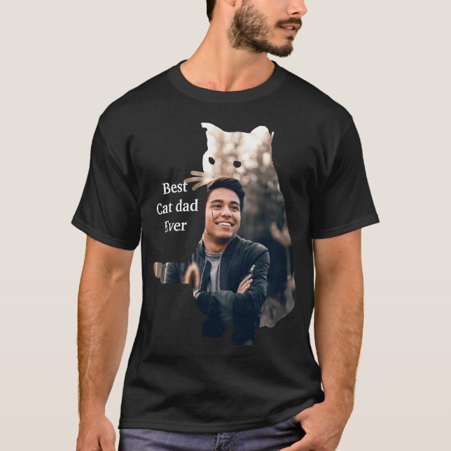 T-Shirt com modelo de foto de gato fofo moderno (Frente)