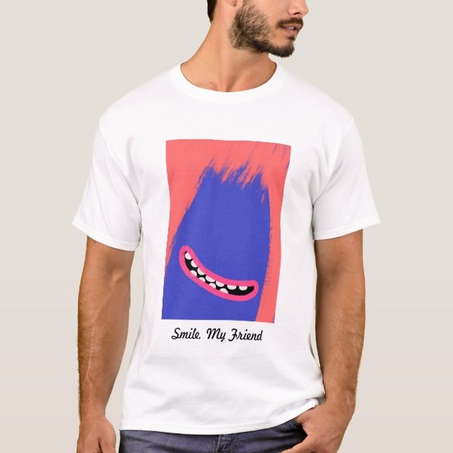 T-Shirt com monstro vermelho picante (Frente)
