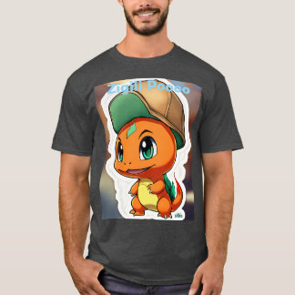 T-shirt com o Charmander estilo chibi com brilho
