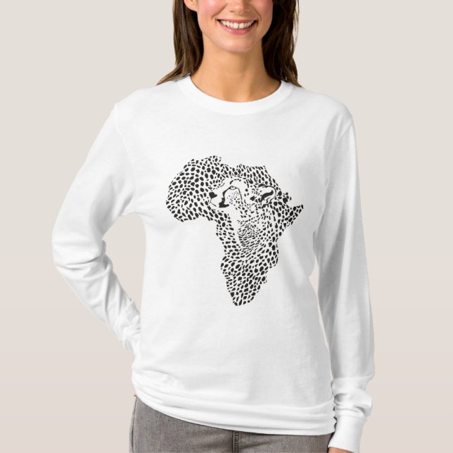 T-shirt com o design original de África - Cheet (Frente)