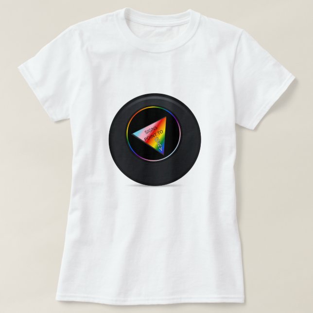 T-Shirt com Orgulho de Bola Magic Oito (Frente do Design)