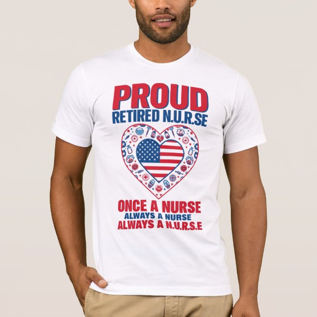 T-Shirt com Orgulho de Enfermeira Aposentado (Frente)