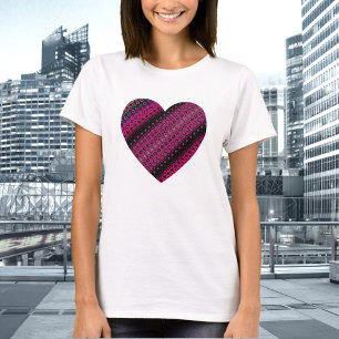 T-Shirt com Padrão Rosa Quente abstrato