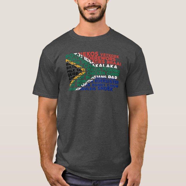 T-Shirt com pavilhão de Comida da África do Sul (Frente)