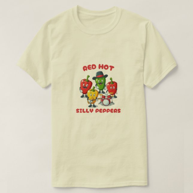 T-Shirt com pimentos de bobo - Diversão e Design Q (Frente do Design)