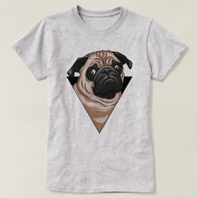 T-Shirt com Pug Cute (Frente do Design)