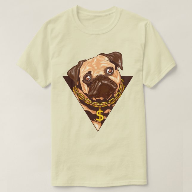 T-Shirt com Pug Cute (Frente do Design)