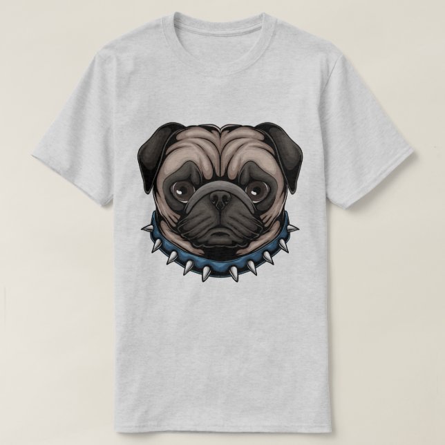 T-Shirt com Pug Cute (Frente do Design)