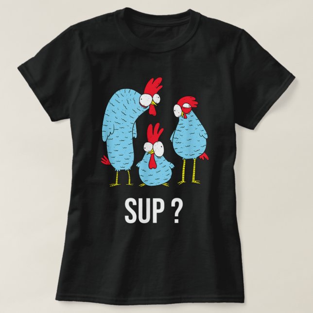 T-Shirt com pulsação de frango (Frente do Design)